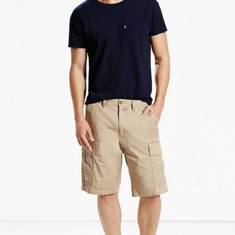 Levi's Cargo Shorts Size 50 Khaki Tan Men's Carrier True Chino 100% Cotton New